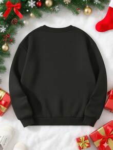 Italian Brainrot Christmas-Themed Sweatshirt In Black With Santa Fish Print - Perfect For Holiday Celebrations And Festive Outfits