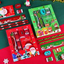 6pcs/Set Christmas Themed Pencil Stationery Gift Box, Classroom Prizes, Valuable School Supplies Set, Student Activity Holiday Gifts