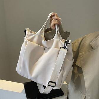 1pc Fashionable, Durable, Lightweight Handbag, Minimalist Casual Women's Tote Bag, Large Capacity Shoulder Bag With Zipper Closure, Suitable For Ladies