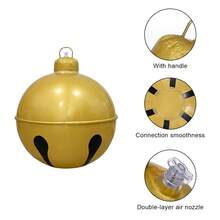 1/2 piezas Bola de campana inflable, material de PVC, adecuada para decoración colgante de Navidad interior/exterior, decoración de fiesta de Año Nuevo, regalo de Navidad