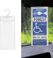 1PC Handicap Placard Holder For Auto, Ultra Transparent Handicapped Placard Holder, Handicap Parking Sign Holder With Large Hanger - Transparent - View 10