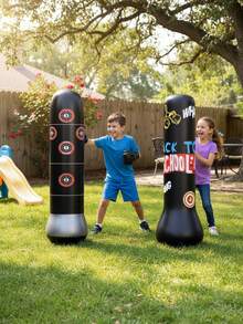 1pc Thickened Inflatable Punching Bag Tumbler Toy, Stress Relief For Teens & Adults, Home Warm-Up Training For Winter, Christmas/New Year/Thanksgiving Gift, Boxing Exercise Stress Relief Device