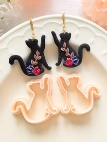 1/2/12 件万圣节猫耳环粘土工具、女巫帽聚合物粘土切割器，用于珠宝制作、万圣节饰品制作、粘土切割器模具制作手工工具 - Clay Cutter - 查看 12