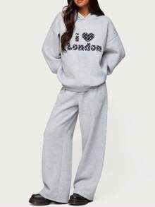 Womens Wide Leg Sweatpants Elastic Waist High Rise Baggy Pants With Pockets Solid Color Loose Fall Barrel Casual Lounge Athletic Pants Comfy Cute Y2k Joggers Teen Girl - 淺灰色 - 查看 4