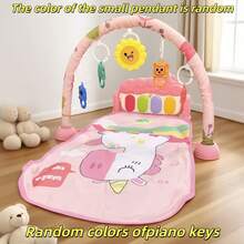 HUANG ER 一套婴儿游戏垫/健身垫，婴儿活动健身中心，促进视觉、听觉、触觉、认知感官发展和运动技能，趣味钢琴游戏垫，适合宝宝趴卧玩耍，配有5个婴儿感官玩具，音乐和灯光效果，男女宝宝皆宜，适合0-3/6/9/12个月的新生儿，新生儿必备礼物 - 彩色 - 查看 14