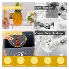 Clear Plastic Plates & Silverware Set - 350pc Disposable Dinnerware For 50 Guests - As Picture/Z - View 5