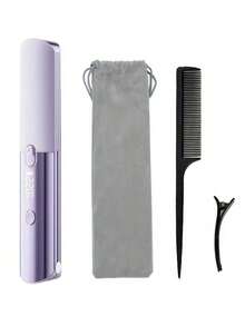 2-In-1 Straightener And Curler, Multi-Function Hair Straightener, 7 Adjustable Temperature Settings, LCD Digital Display, Long-Lasting Use, Compact & Convenient, USB Rechargeable, Suitable For Home, Travel, Salon Use, Gifts For Family And Friends - Multicolor - View 15