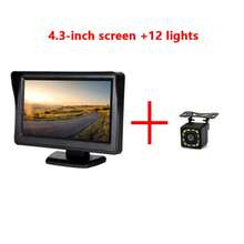 4.3 Inch Monitor Universal Car Monitor Camera, Parking Backup Rearview Camera Kit, HD Reverse Rearview Camera, 8LED/12LED Lights HD Reversing Camera Kit,Great For Sedans, Pickup Trucks, SUVs And Other Cars Reversing Kit