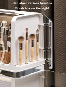 Premium Clear Makeup Storage Box - Dust-Proof Cosmetic Storage Cabinet, Suitable For Skincare, Lipstick Etc. - Large Capacity, Independent Design - Ideal For Beauty Salon, Bedroom, Vanity, Cosmetic Store, Cosmetic Cabinet | Modern Aesthetics | Durable PET, Cosmetic Storage Cabinet