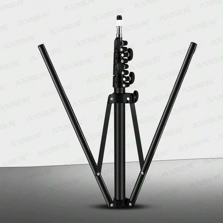 AXNEN Trípode de pie de 155 cm ajustable en longitud, accesorio profesional de fotografía con interfaz de tornillo 1/4 apto para cámara digital, videocámara, soporte para teléfono, luz de relleno, transmisión en vivo, fotografía profesional, fotografía al aire libre, grabación en interiores - Blanco y Negro - Añade 10