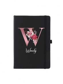 80 Sheets/160 Pages - Customized Name Diary, A5 Size Personalized Initial Notebook, A-Z Personalized Initial, Women's Customized Diary, Customizable Travel Notebook, Work Notebook, Leather Notebook School Supplies - Multicolor - View 31