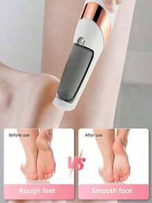 1Pc Foot File, USB Rechargeable Feet Callus Remover With 2 Speed Of Rollers & LED Lights, Professional Hard Skin Remover Foot Care Tools Cracked Heels Calluses & Dead Skin, Suitable Both Men And Women To Remove Dry Skin And Dead Skin On Feet