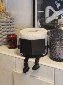 Madebyblanc Creative Humanoid Toilet Paper Holder Stand - Funny Sitting Pose Design, ABS Plastic, Bathroom Tissue Storage / Novelty Home Decor / Desktop Organization For Families/Adults/Teens, Bathroom/Bedroom/Living Room, Halloween/Thanksgiving/Christmas, Gifts For Friends/Family/Hostess, Minimalist Ins Style (Toilet Paper Holder/Bathroom Organizer/Funny Home Decor/Gag Gifts/Unique Gifts/Bathroom Accessories/Desktop Organizer)
