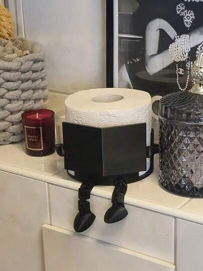 創造的な人型トイレットペーパーホルダー - おもしろい座っているデザイン、ABSプラスチック製、トイレットペーパーの保管/ユニークなホームデコレーション/デスクトップ収納に使用できます。家族/大人/ティーンエイジャーに適しています。バスルーム/寝室/リビングルームに適用できます。ハロウィン/感謝祭/クリスマスなどの休日にも適しています。友人/家族/ホストへの素晴らしいギフトです。シンプルなインスタイル(トイレットペーパーホルダー/バスルーム収納ラック/おもしろいホームデコレーション/ギャグギフト/ユニークなギフト/バスルームアクセサリー/デスクトップ収納ラック)