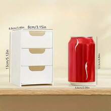 1pc Classic White Plastic Stackable Storage Drawers Set, Suitable For Office Supplies, Jewelry, Cosmetics - Space-Saving Desk Organizer For School And Dorm Use