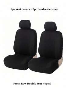 Universal Fit Car Seat Covers Full Set (2/4/9-PCS) - Airbag Compatible Cloth Fabric For Sedan, SUV, Van | Choose 1/2/5-Seater: Includes Headrest & Back Seat Covers - Style a - View 21