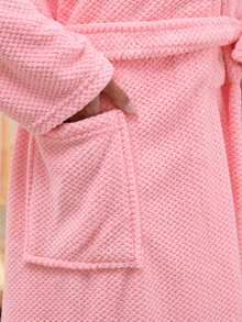 1pc Coral Fleece Bathrobe Multiple Colors Available 3D Pineapple/Plain Style Design Women's Bathrobe With Belt And Pocket, Wearable Towels, Bath Towels, Long Robe, Ladies' Bathrobe Women Towel, Ultra Plush Soft Velvet, Absorbent, Warm, Sleepwear, Unisex Homewear, Loungewear, Suitable For Home, Hotel, Bathroom, Bedroom, Spa, Swimming Pool, Party, All Seasons For Festival Gifts, Halloween's Day
