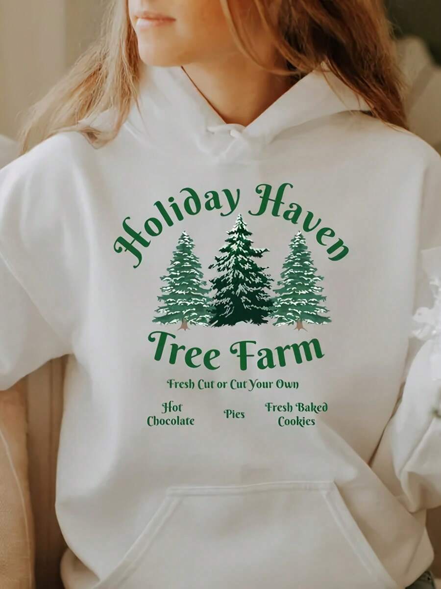 Christmas Tree Farm Hoodie Personalized Holiday Sweatshirt - trắng - Xem 1