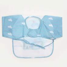 Baby Bibs, Waterproof Long Sleeve Reversible Striped Cartoon Feeding Smock For Toddler Boys & Girls, Easy Clean - Multicolor - View 9