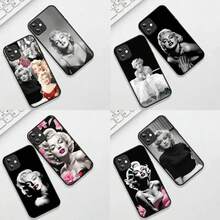 Soft Casing for Apple  15 16 Plus 13 11 12 Pro Max X XR ProMax 16E 15+ Marilyns Wallpaper M-Monroes Cover Phone Case,Covercompatible with  17 Hülle, 17 pro Hülle, 17 promax Hülle