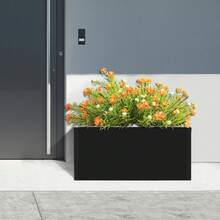 ZhdnBhnos DYNAMI Steel Metal Planter Box,12in Tall Outdoor Planter Black Rectangular Flower Box,Modern Long Planter Drative Planter For Gardens,Patios,Balconies, Rntrances, Front Porches,25 * 12 * 12in - màu đen - Xem 3