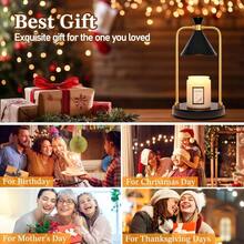 Candle Warmer Lamp With Timer Dimmer,Unique Birthday Gifts For Women Mom,House Warming Gifts New Home Room Decor,Wax Melt Warmer For Scented Wax Jar Candles (Black-Small)Thanksgiving Gifts, Christmas Gifts, Halloween Gifts, Valentine's Day Gifts, New Year Gifts