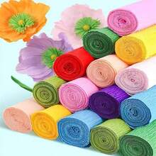 Papel de macarrón de papel crepé de colores, papel multifuncional, papel estampado, rosas y claveles de papel hechos a mano, suministros de manualidades DIY - Especial de vuelta a la escuela, papel enrollado grueso