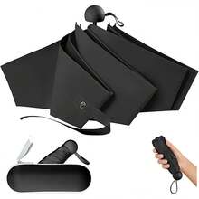 Paraguas de bolsillo, paraguas,Paraguas Portátil Resistente a La Lluvia, Sombrilla in Protección (Negro) - Negro - Ver 1