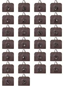 1个防尘衣物袋，防水衣物保护套，时尚26字母印花西装连衣裙衣物收纳袋，悬挂式衣柜整理袋，适用于学校、办公室、家庭、旅行、打包、收纳、返校季