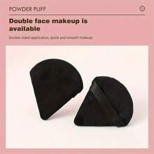 Black Triangle Shaped Powder Puff Set For Loose Powder, With Crystal Velvet Short Hair, Soft And Adhesive Beauty Tool Accessories,Cheap,Stocking Stuffers,Makeup,Makeup Tools,Cheap Stuff,Gifts,Gifts For Women,Christmas Gifts - Black - View 2