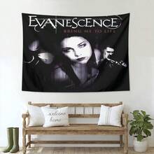 ZLIENSZUS Evanescence "Bring Me To Life" Wall Hanging Tapestry - A2 Size Minimalist Office & Study Decor, 100% Polyester Lightweight Fabric, No Electricity Needed, Calming Artwork For Home, Camping, Travel- Fan Gift For Birthday Christmas Halloween Festival Valentine's Day Music Festival - No Electricity Needed Highquality Print Faderesistant Material - 彩色 - 查看 3
