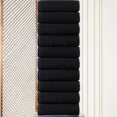 10-Piece 50x90 Cm Stain-Resistant Cotton Hair Towel Set | Sports, Fitness, Salon & Barber Use | Quick-Dry, Soft & Comfortable | Plain Design, Stylish | Made In Turkey