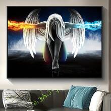 1pc Unframed Canvas Poster, Angel With Wings Oil Painting, Canvas Wall Art, Artwork, Gift, Suitable For Bedroom, Office, Living Room, Cafe, Bar, Wall Decor, Home And Dorm Decoration