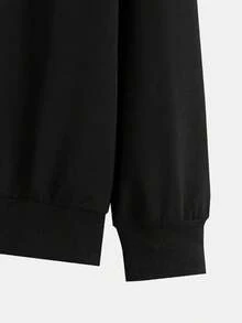 Sudadera con capucha espacial para hombres, negra con detalles rojos - Patrón de cara de alienígena y estampado "SPA Man NUUTSCAPE" - Suéter de estilo urbano suelto - Sudadera de poliéster lavable a máquina, adecuada para eventos de ciencia ficción y atuendos casuales - Traje de astronauta de las cuatro estaciones, uso diario, estilo urbano, tela transpirable, material duradero,  urbana - Negro - Ver 4