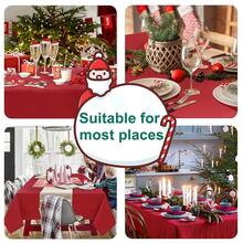 Red Tablecloth Rectangle - Wrinkle Resistant And Waterproof Dining Room Washable Christmas Table Cloth, Polyester, 30 X 60 Inch{"Size_name":"60\"X30\"(Rectangular)","Color_name":"Red"} - Multicolor6 - View 3