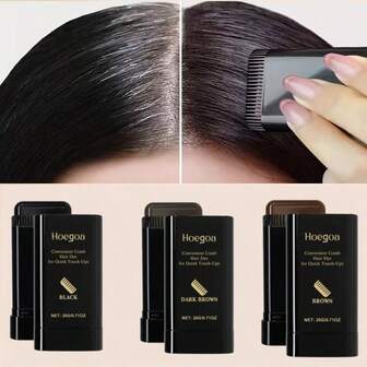 Bastão Replenishing de Cor para Cabelo, Adequado para Penteado Diário, Cobertura de Cabelos Grisalhos Sem Perder a Cor, Bastão Descartável de Cor para Cabelo, Replenishment de Cor Vegetal, Cor Natural Duradoura, Cabelo com Aparência Mais Cheia, Conveniente para Reuniões de Feriados