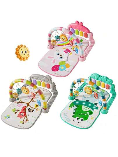 五合一婴儿活动垫，带脚踏钢琴、感官玩具和脚踏钢琴 - 高品质婴儿认知健身器材，水下音乐游戏套装，易于组装，是送给幼儿的完美礼物，感官发展玩具 | 色彩鲜艳的活动垫 | 游戏套装，活动中心