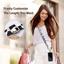 Phone Lanyard cordn de telfono Unisex adulto - 150cm/40cm + Blanco y negro - Ver 4
