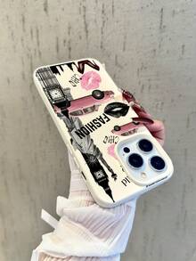 荔枝纹理创意保护手机壳，兼容 11/17/12/13/14/12 Pro Max/11 Pro/14 Pro/15/XS Max/X/XR/7/8/8 Plus，适合作为生日礼物、送给女朋友或男朋友的礼物，波点标语图案防水防震防滑软壳，兼容苹果及其他手机。 - 無色 - 查看 4