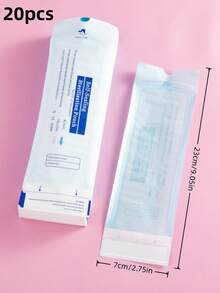 400/200/50/20pcs/Pack 90*230mm Disposable Nail Tool Sterilization Bags, Suitable For Nail Drill Bits, Sanding Strips, Steel Pushers, Etc., With Self-Sealing, Sterilization Indicator, Nail Supplies, Nail Tools, Nail Art Tools, Nails, Nail Tools (Suitable For Nail Extensions) - Blue and White - View 12