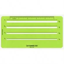 Plantilla de ayuda para letras, tamaños de 1/8, 5/32, 3/16, 1/4 pulgadas, 1 cada uno (R925), color verde - herramienta para letras, tamaños de 1.5 mm, 2.3 mm, 3.1 mm, 3.9 mm - Ver 2