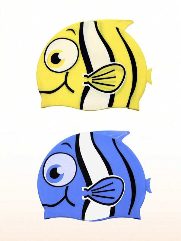 1pc Girls And Boys Fish Swim Caps, Swimming Hat, Unisex Child's Bathing Cap, Fabric Swimming Caps, Pool Cap For Boys Girls Long Short Hair, One Size