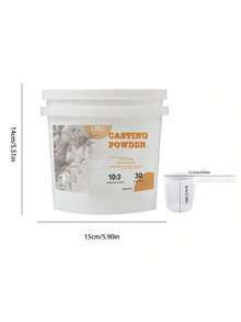 4.4磅/5.5磅/7磅圆形桶包装勺子，2000克/2500克/3175克LEQU树脂高密度石膏粉，用于DIY雕塑模具、花瓶制作和铸造生产材料 - 白色 - 查看 13