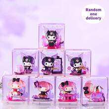 Miniso Figura de la serie de fiestas de Sanio My Melody Rose, de material de alta calidad, decoración llamativa para el gabinete de exhibición de juguetes (1 pieza entregada al azar) - Multicolor - Ver 1