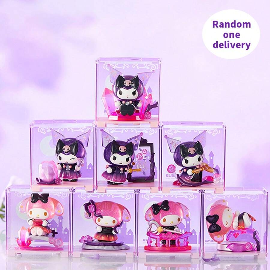 Miniso Figura de la serie de fiestas de Sanio My Melody Rose, de material de alta calidad, decoración llamativa para el gabinete de exhibición de juguetes (1 pieza entregada al azar) - Multicolor - Ver 1
