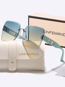 LINFEMAND LINFEMAND Frameless Gradient Fashion Decorative Glasses, Pearl Flower Decor, Suitable Men & Women, Summer Beach Party, Driving, Holidays, Gifts Summer Beach Vacation,Outdoor,Travel - Nhiều màu - Xem 1