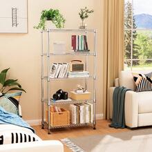 M MZG 1250 Lbs Storage Rack Metal Wire Shelving Unit,  5 Tier Chrome Heavy Duty Storage Standing Shelf Organizer For Laundry Bathroom Kitchen Pantry Closet Garage Basement Office-13.8" D X 29.5" W X 59.5" H - 銀色 - 查看 2