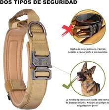 Collar para Perro Táctico Resistente y Ajustable con Correa Táctica para Perros, Hebilla de Metal y Asa de Control, Ideal para Entrenamiento De Perros, Pasear a un Perro - Airtag - Ver 8