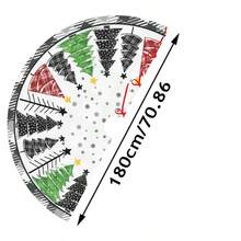 تنورة شجرة الميلاد 90 سم، مطبوعة بنمط كرتوني جميل، تنورة شجرة من القماش المخملي، ديكور أسفل شجرة الميلاد، ديكور حفلة العطلات