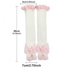Lebaley Kawaii Leg Warmers For Girls Women - Japanese Lolita Leg Warmers Y2K Harajuku Leg Cover Stockings Kawaii Knit Socks{"Color_name":"Bow3"} - 多色3 - 查看 4